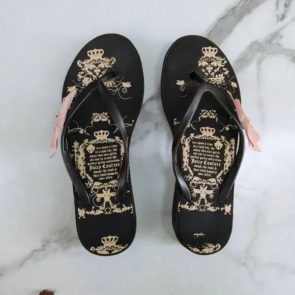 Juicy Couture Y2K "Smells Like Couture" Fairytale Platform Sandals. Size 10 - Picture 2 of 8